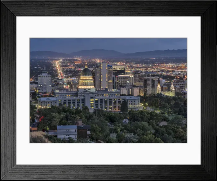 Framed Print : USA, Utah, Davis County, Salt Lake City, State Capitol and city view Framed Print : USA, Utah, Davis County, Salt Lake City, State Capitol and city view