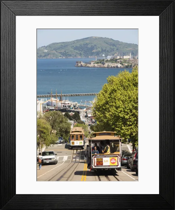 Framed Print : North America, USA, America, California, San Francisco, trams passing Lombard street Framed Print : North America, USA, America, California, San Francisco, trams passing Lombard street