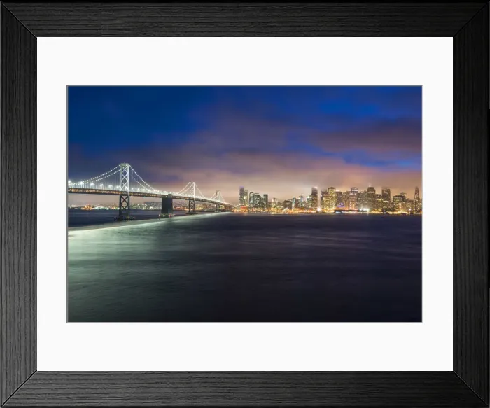 Framed Print : North America, USA, America, California, San Francisco, View of downtown and the Bay