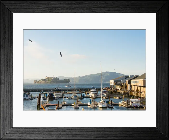 Framed Print : North America, USA, America, California, San Francisco, Pier 39 and Alcatraz Framed Print : North America, USA, America, California, San Francisco, Pier 39 and Alcatraz