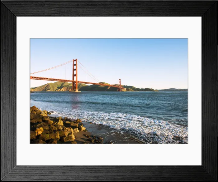 Framed Print : North America, USA, America, California, San Francisco, View of the Golden Gate Bridge