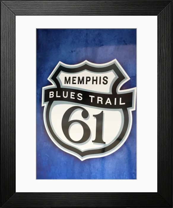 Framed Print : USA, Tennessee, Memphis, sign for the blues trail Framed Print : USA, Tennessee, Memphis, sign for the blues trail