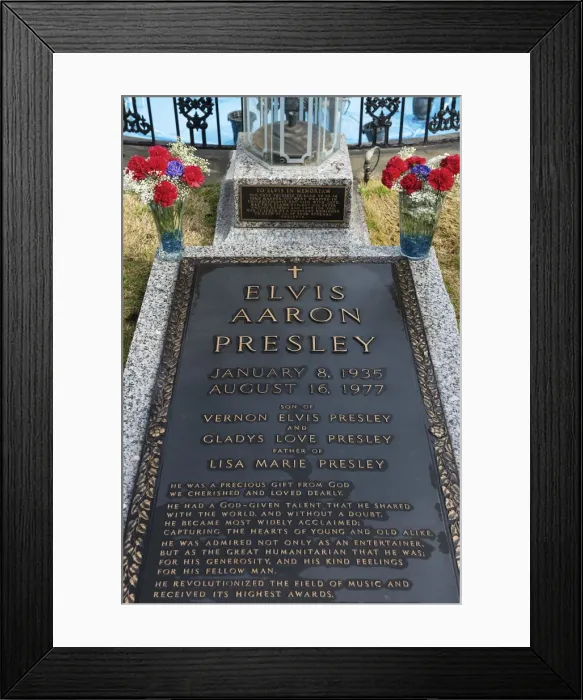 Framed Print : USA, Tennessee, Memphis, Elvis Presleys grave at Graceland Framed Print : USA, Tennessee, Memphis, Elvis Presleys grave at Graceland