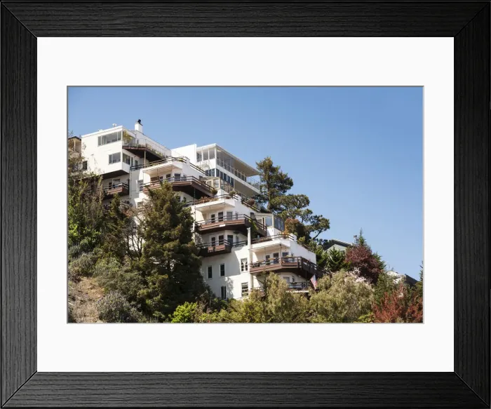 Framed Print : San Francisco, California. USA. Apartments on telegraph hill overlook the city Framed Print : San Francisco, California. USA. Apartments on telegraph hill overlook the city