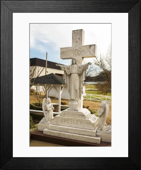 Framed Print : USA, Tennessee, Memphis, Grave stone at Graceland