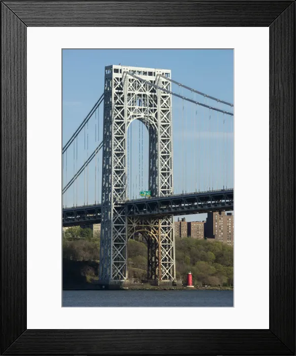 Framed Print : USA, New York, Manhattan, George Washington Bridge & the Hudson river Framed Print : USA, New York, Manhattan, George Washington Bridge & the Hudson river