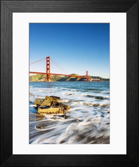 Framed Print : North America, USA, America, California, San Francisco, Golden gate bridge from Marine
