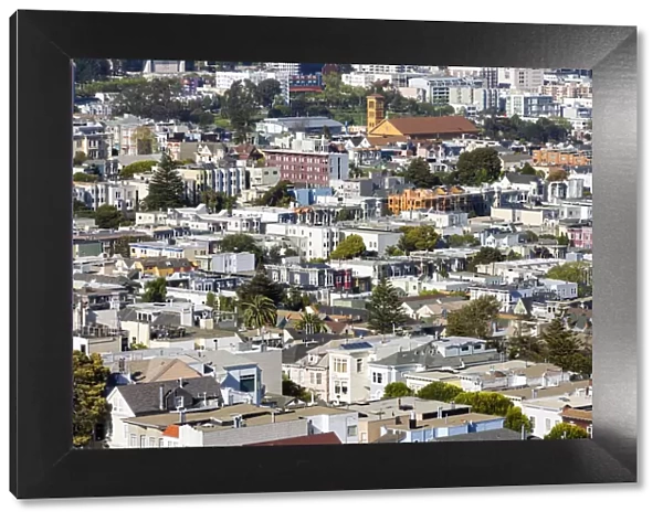North America, USA, America, California, San Francisco, the Castro View of the rooftops