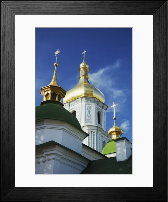 Framed Print : Bell tower and spires of St Sophias Cathedral, Kiev. Ukraine