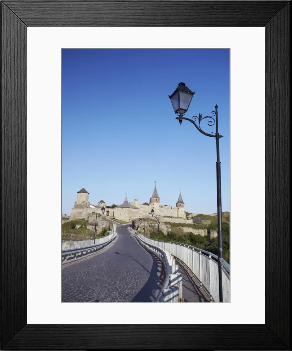 Framed Print : View of bridge across to Old Castle, Kamyanets-Podilsky, Podillya, Ukraine Framed Print : View of bridge across to Old Castle, Kamyanets-Podilsky, Podillya, Ukraine