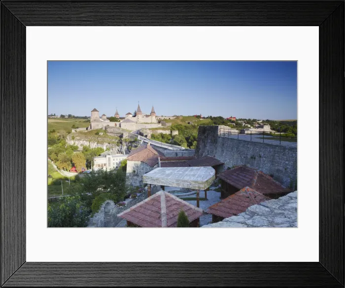 Framed Print : View of Old Castle from Kafe Pid Bramoyu, Kamyanets-Podilsky, Podillya, Ukraine Framed Print : View of Old Castle from Kafe Pid Bramoyu, Kamyanets-Podilsky, Podillya, Ukraine