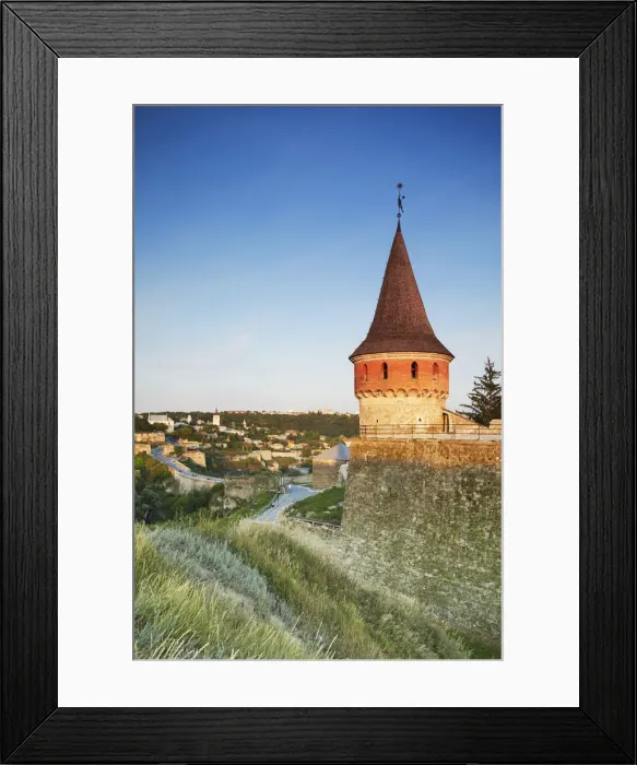 Framed Print : Tower of Old Castle with Old Town in background, Kamyanets-Podilsky, Podillya, Ukraine Framed Print : Tower of Old Castle with Old Town in background, Kamyanets-Podilsky, Podillya, Ukraine