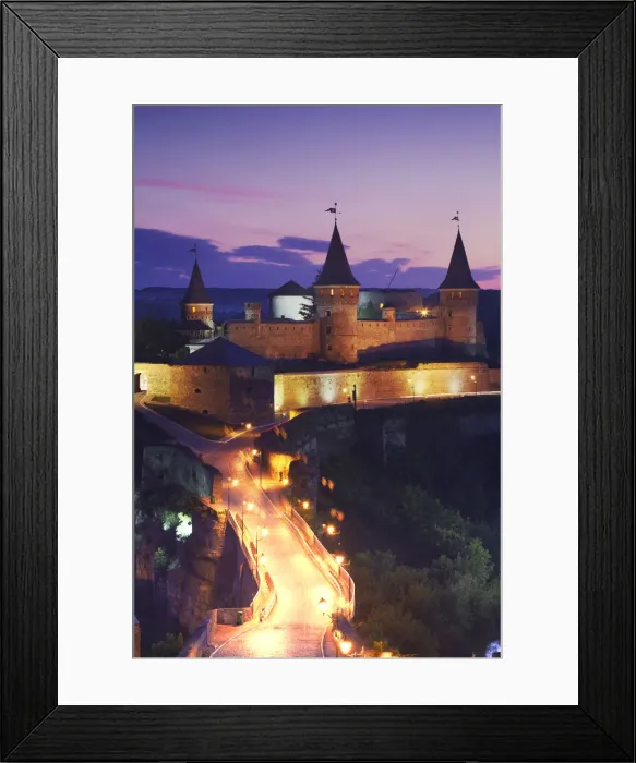 Framed Print : View of Old Castle at dusk, Kamyanets-Podilsky, Podillya, Ukraine Framed Print : View of Old Castle at dusk, Kamyanets-Podilsky, Podillya, Ukraine
