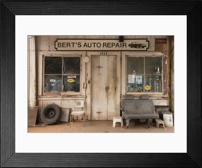 Framed Print : USA, Hawaii, Kauai, Berts Auto Repair in Waimea Framed Print : USA, Hawaii, Kauai, Berts Auto Repair in Waimea