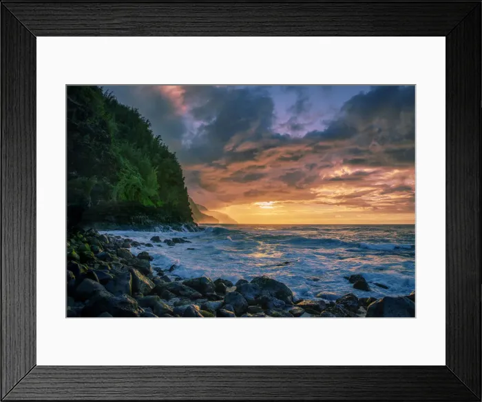 Framed Print : USA, Hawaii, Kauai, Na Pali Coast, Sunset Framed Print : USA, Hawaii, Kauai, Na Pali Coast, Sunset