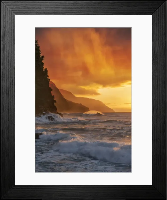 Framed Print : USA, Hawaii, Kauai, Na Pali Coast sunset Framed Print : USA, Hawaii, Kauai, Na Pali Coast sunset
