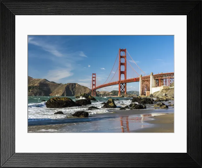 Framed Print : Baker Beach with Golden Gate Bridge in the background, San Francisco, California, USA Framed Print : Baker Beach with Golden Gate Bridge in the background, San Francisco, California, USA