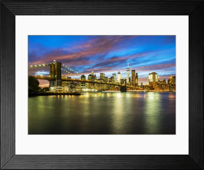 Framed Print : Brooklyn Bridge and Manhattan skyline, New York, USA Framed Print : Brooklyn Bridge and Manhattan skyline, New York, USA