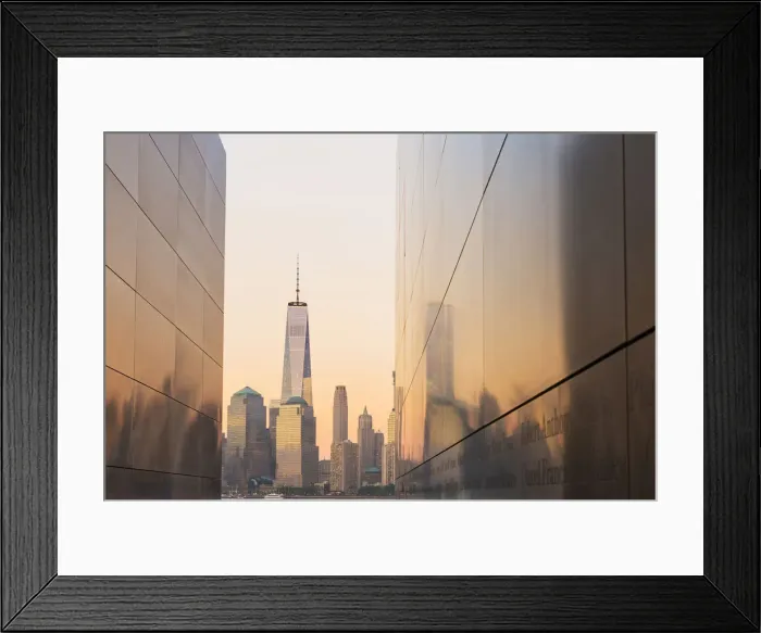 Framed Print : Empty skies 9 / 11 memorial in Libery state park, New York, USA Framed Print : Empty skies 9 / 11 memorial in Libery state park, New York, USA