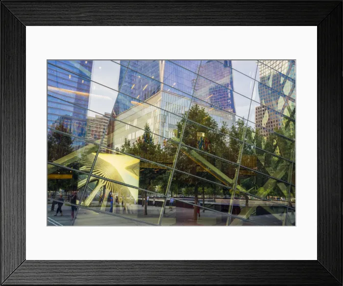 Framed Print : One world trade centre reflected in the September 11 Memorial museum, New York, USA Framed Print : One world trade centre reflected in the September 11 Memorial museum, New York, USA