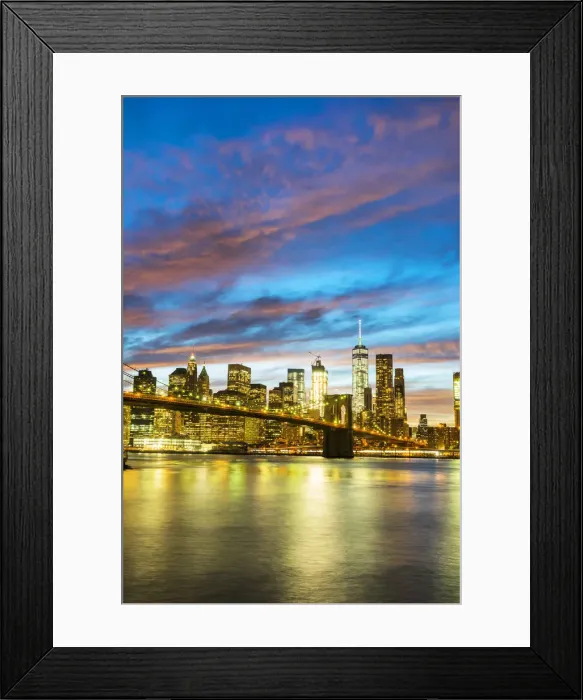 Framed Print : Brooklyn Bridge and Manhattan skyline, New York, USA Framed Print : Brooklyn Bridge and Manhattan skyline, New York, USA