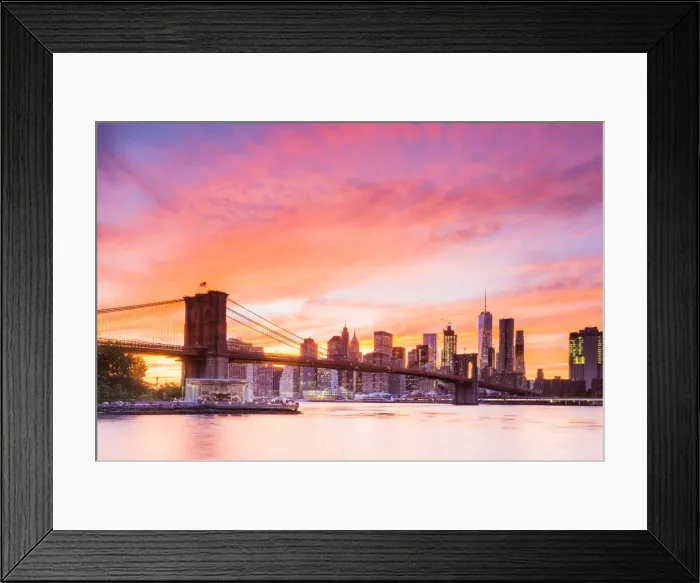 Framed Print : Brooklyn Bridge and Manhattan skyline, New York, USA Framed Print : Brooklyn Bridge and Manhattan skyline, New York, USA
