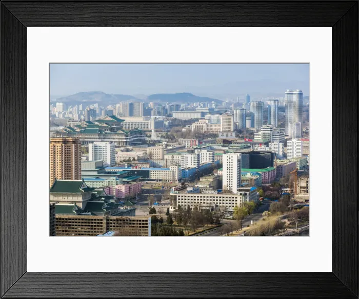 Framed Print : Democratic Peopless Republic of Korea (DPRK), North Korea, Pyongyang city skyline Framed Print : Democratic Peopless Republic of Korea (DPRK), North Korea, Pyongyang city skyline