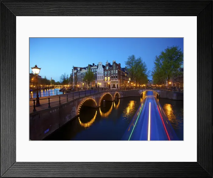Framed Print : Keizersgracht Canal at dusk, Amsterdam, Netherlands Framed Print : Keizersgracht Canal at dusk, Amsterdam, Netherlands