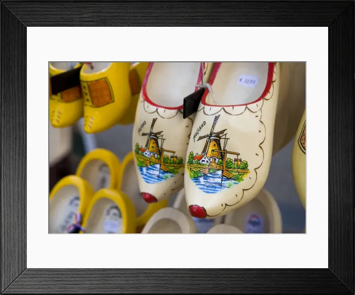 Framed Print : Klompen (traditional dutch wooden shoes), Niewmarkt Square market, Holland Framed Print : Klompen (traditional dutch wooden shoes), Niewmarkt Square market, Holland