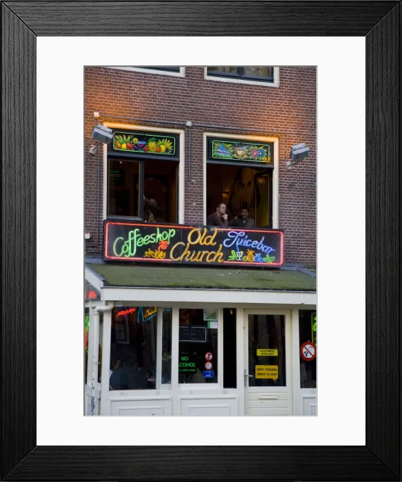 Framed Print : Coffee Shop, Red Light District, Amsterdam, Holland Framed Print : Coffee Shop, Red Light District, Amsterdam, Holland