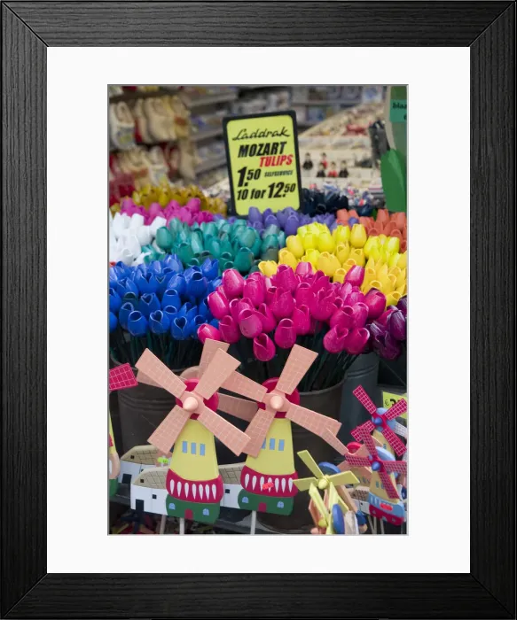 Framed Print : Wooden Tulips, Bloemenmark (Flower Market), Singel Canal, Amsterdam, Holland Framed Print : Wooden Tulips, Bloemenmark (Flower Market), Singel Canal, Amsterdam, Holland