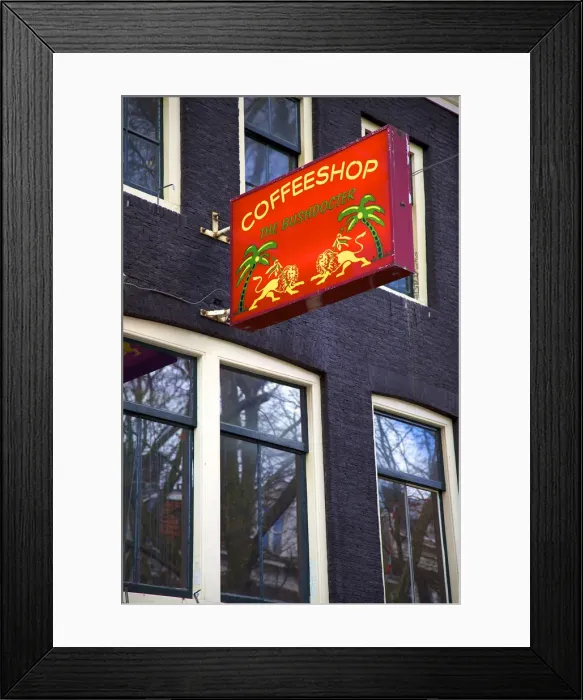 Framed Print : Coffeee Shop, Amsterdam, Netherlands Framed Print : Coffeee Shop, Amsterdam, Netherlands