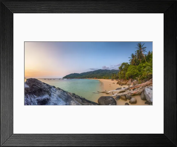 Framed Print : Malaysia, Pahang, Pulau Tioman (Tioman Island), Salang Bay, Salang Village (Kampung