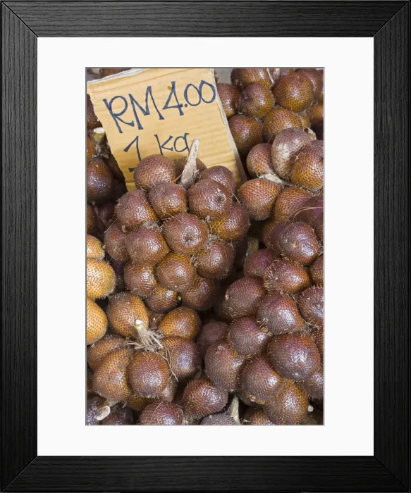 Framed Print : Malaysia, local fruits in a market stall