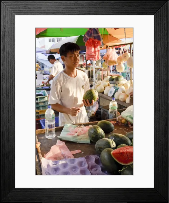 Framed Print : Saturday Market, Kuching, Sarawak, Malaysian Borneo, Malaysia