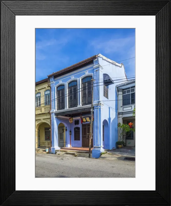 Framed Print : Traditional 19th century shophouse, George Town, Penang Island, Malaysia Framed Print : Traditional 19th century shophouse, George Town, Penang Island, Malaysia
