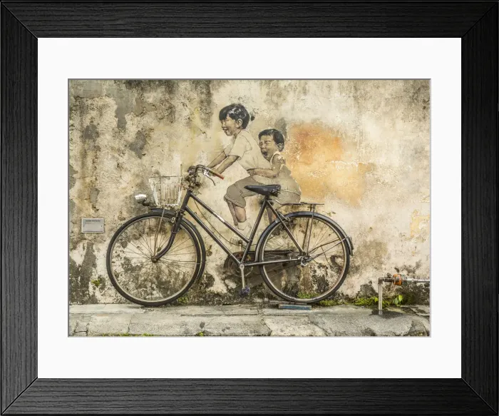 Framed Print : Street art, Armenian Street, George Town, Penang Island, Malaysia Framed Print : Street art, Armenian Street, George Town, Penang Island, Malaysia