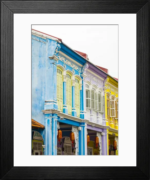 Framed Print : Traditional 19th century shophouse, George Town, Penang Island, Malaysia Framed Print : Traditional 19th century shophouse, George Town, Penang Island, Malaysia