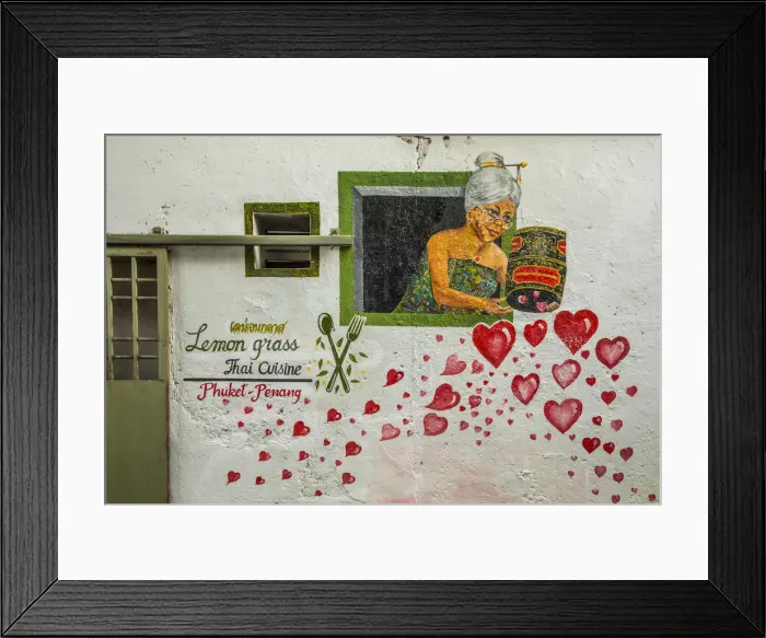 Framed Print : Street art, George Town, Penang Island, Malaysia