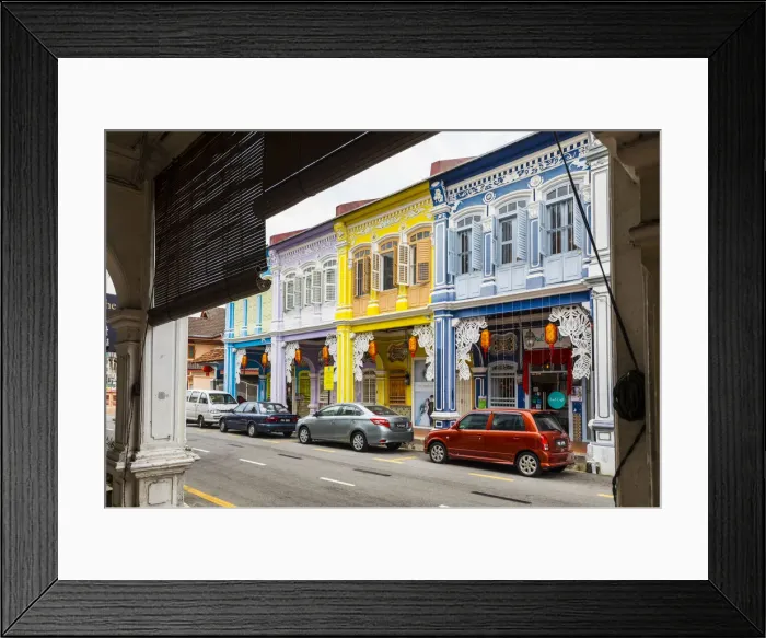 Framed Print : Traditional 19th century shophouse, George Town, Penang Island, Malaysia Framed Print : Traditional 19th century shophouse, George Town, Penang Island, Malaysia