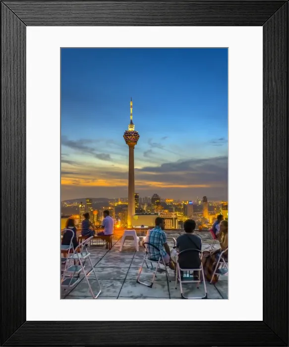 Framed Print : Malaysia, Kuala Lumpur, Helipad Bar and Kuala Lumpur Tower Framed Print : Malaysia, Kuala Lumpur, Helipad Bar and Kuala Lumpur Tower