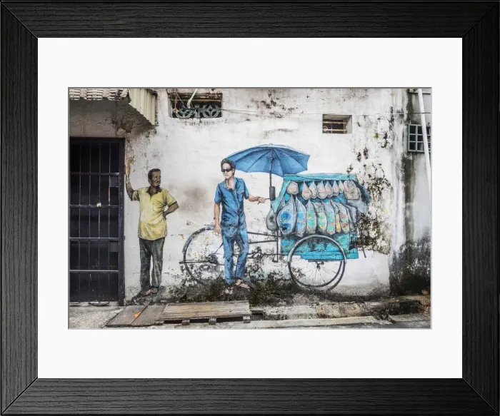 Framed Print : Street art, George Town, Penang Island, Malaysia Framed Print : Street art, George Town, Penang Island, Malaysia