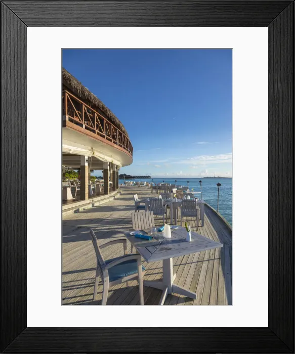 Framed Print : Restaurant at the Anantara Dhigu resort, South Male Atoll, Maldives Framed Print : Restaurant at the Anantara Dhigu resort, South Male Atoll, Maldives