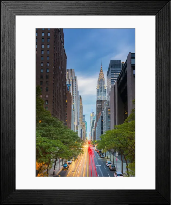 Framed Print : View down 42nd street from to the Chrysler building, New York, USA Framed Print : View down 42nd street from to the Chrysler building, New York, USA
