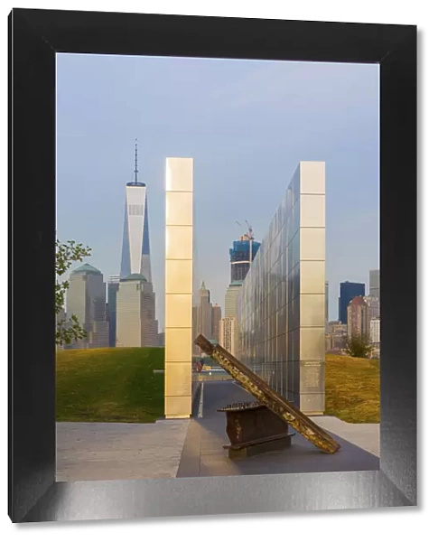 Empty skies 9  /  11 memorial in Libery state park, New York, USA