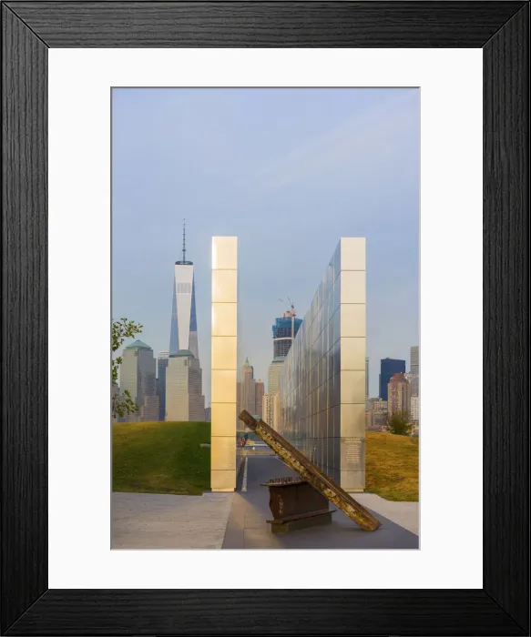 Framed Print : Empty skies 9 / 11 memorial in Libery state park, New York, USA Framed Print : Empty skies 9 / 11 memorial in Libery state park, New York, USA