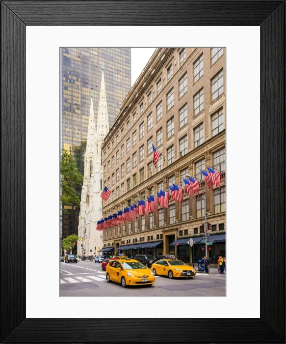 Framed Print : Flags outside St Patricks Cathedral on 5th Avenue, New York, USA Framed Print : Flags outside St Patricks Cathedral on 5th Avenue, New York, USA