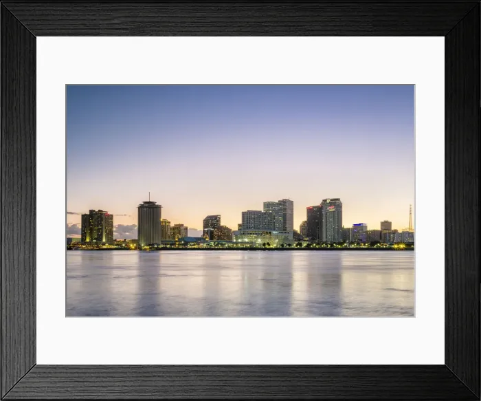 Framed Print : United States, Louisiana, New Orleans. View of downtown New Orleans skyline from across