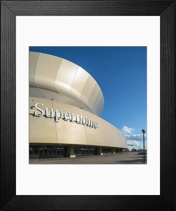 Framed Print : United States, Louisiana, New Orleans. Mercedez Benz Superdome, home of the New Orleans