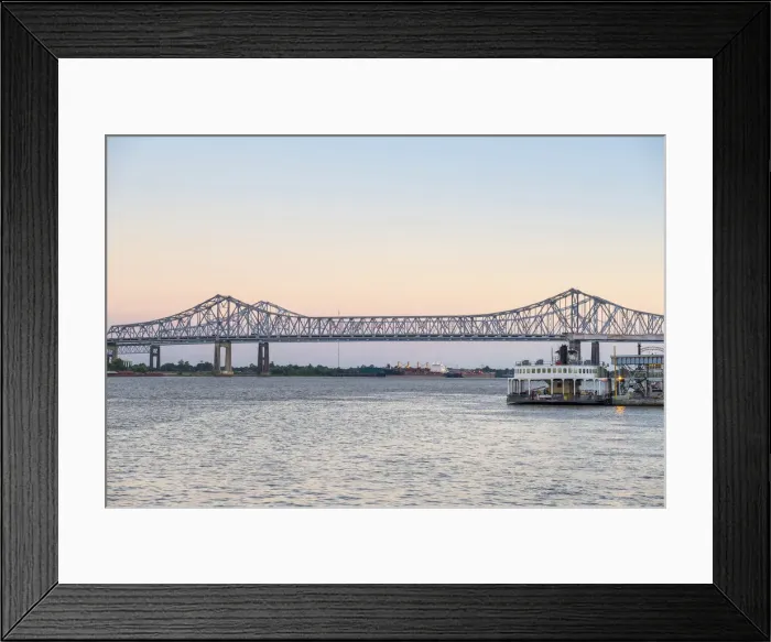 Framed Print : United States, Louisiana, New Orleans. Crescent City Connection, twin span bridges Framed Print : United States, Louisiana, New Orleans. Crescent City Connection, twin span bridges